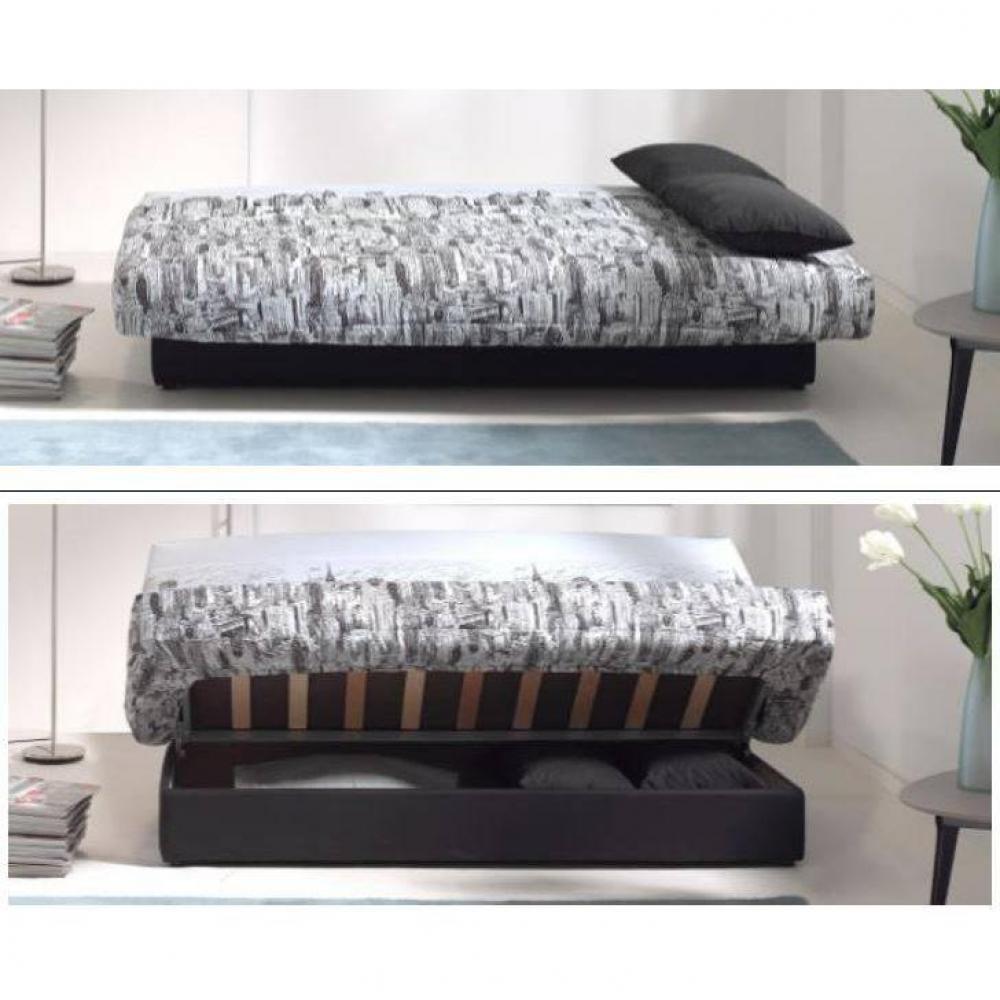 CLIC CLAC convertible LAUSANNE imprimé Manhattan 130*190cm matelas 12cm