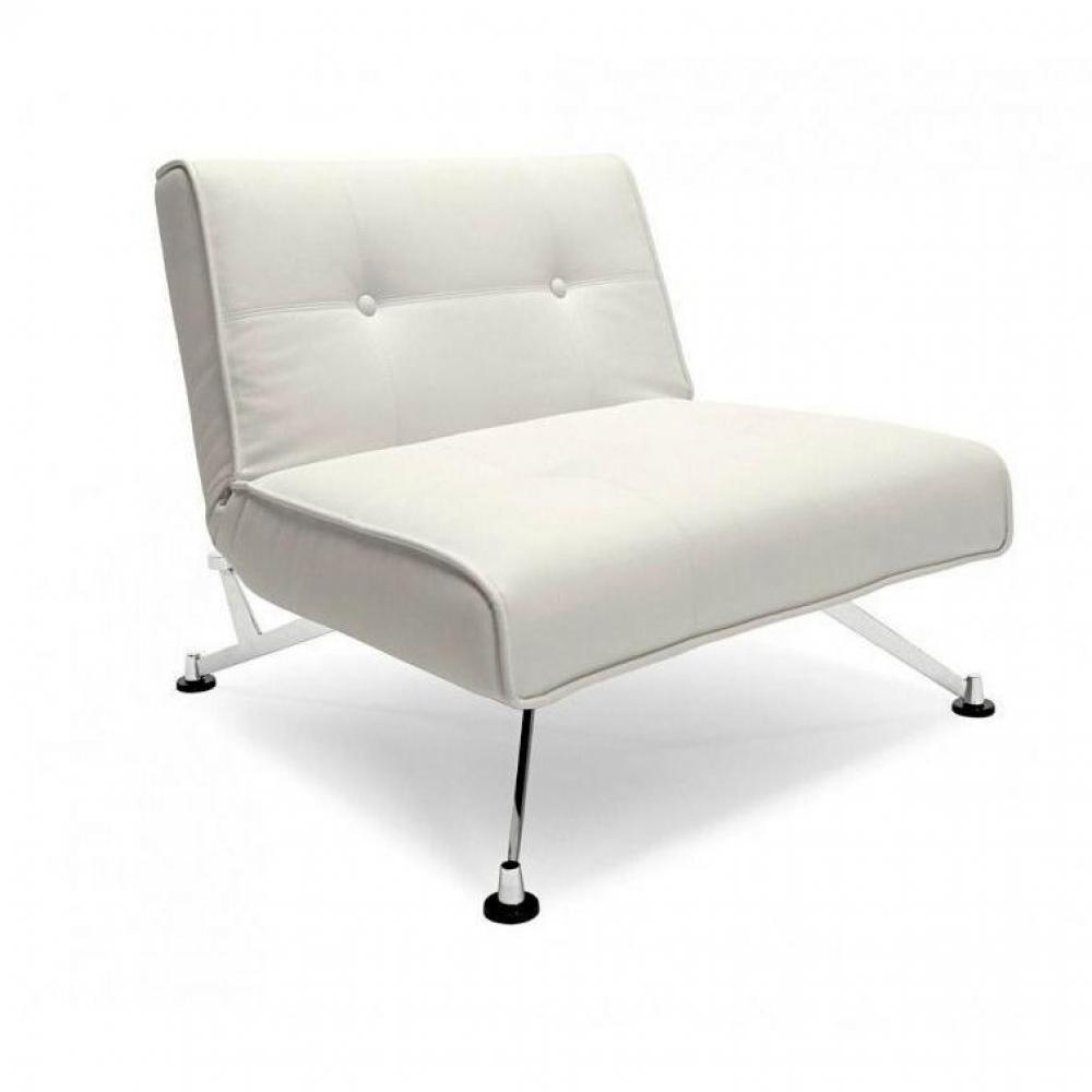 Fauteuil lit design CLUBBER blanc INNOVATION LIVING convertible 113*115cm