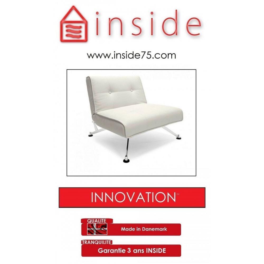 Fauteuil lit design CLUBBER blanc INNOVATION LIVING convertible 113*115cm