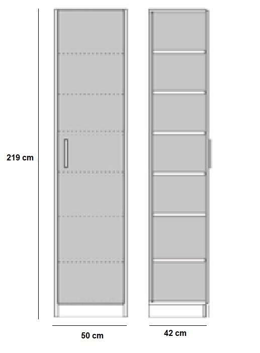 Armoire de rangement style industriel 1 porte KEY  bi-ton chêne noir mat 50 x 42 cm
