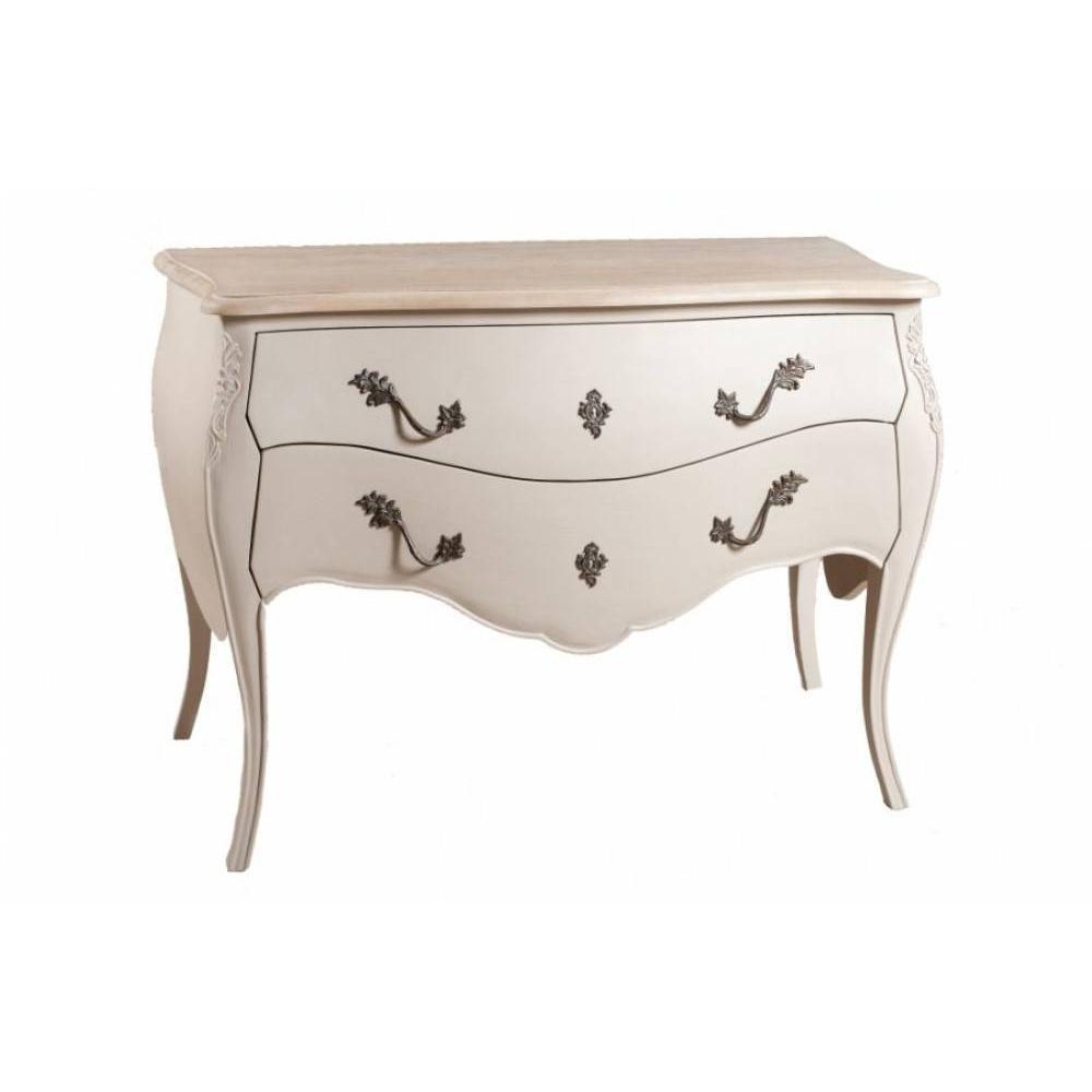 Console baroque VENISE 2 tiroirs coloris argile en manguier