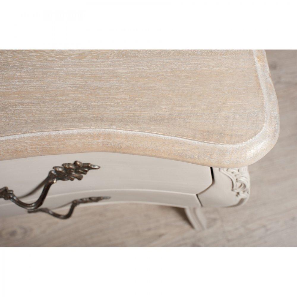 Console baroque VENISE 2 tiroirs coloris argile en manguier