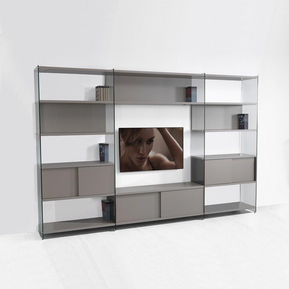 Composition murale tv BABYLONE taupe