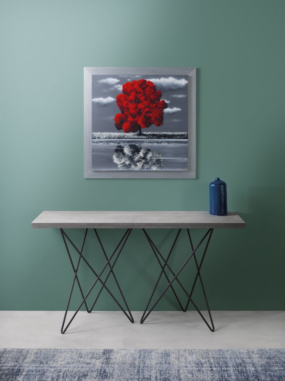 Table console extensible 6 couverts HERMES 140 cm pieds métal plateau stratifié écologique