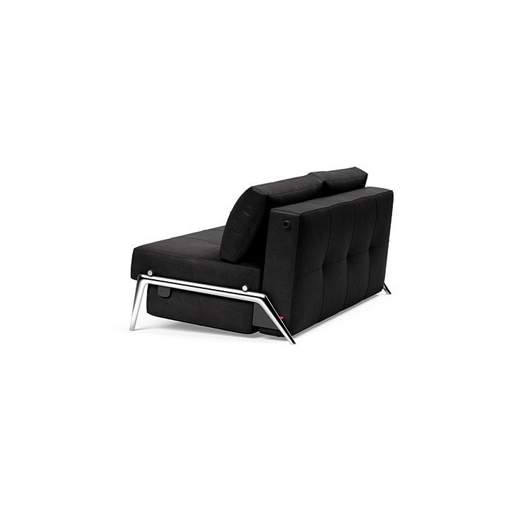 INNOVATION LIVING  Canapé design CUBED 02 ALU convertible 200x160 cm tissu Faunal Black