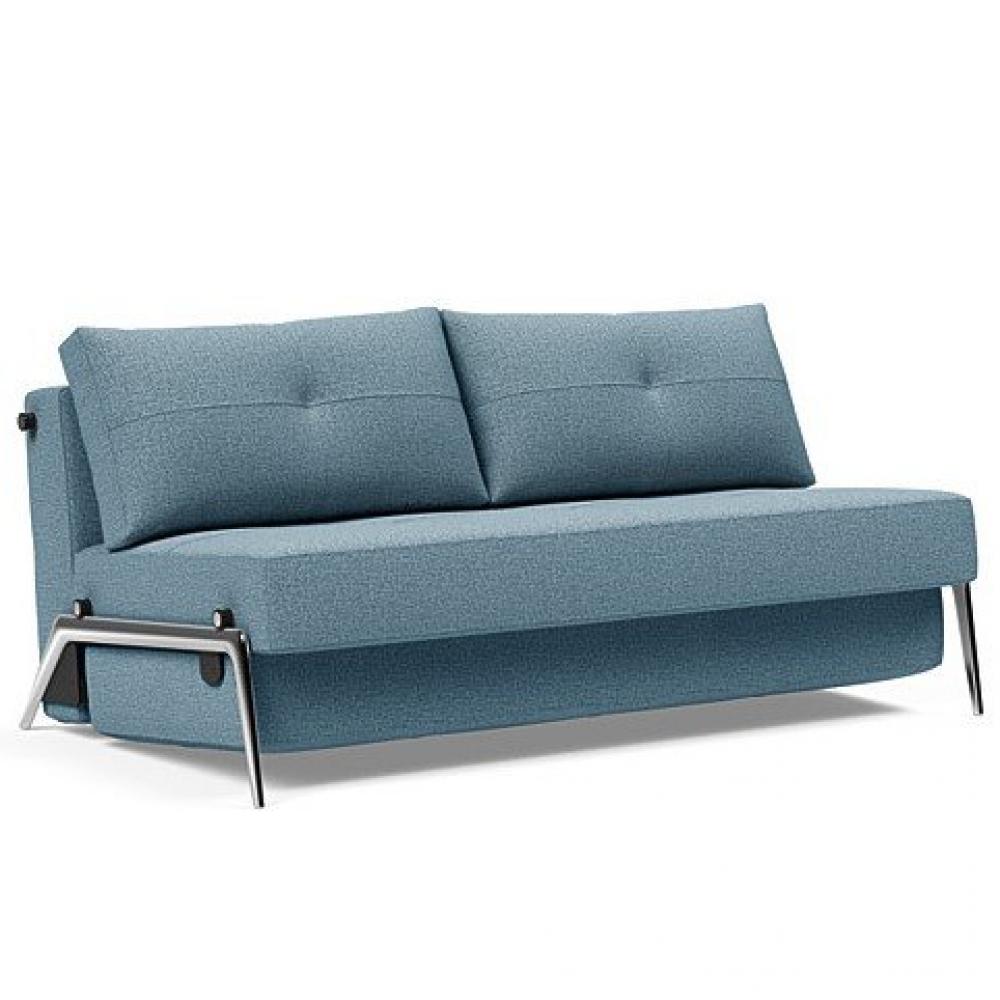 INNOVATION LIVING  Canapé design CUBED 02 ALU convertible 200x160 cm tissu Mixed Dance Light Blue