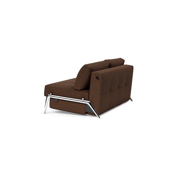 INNOVATION LIVING  Canapé design CUBED 02 ALU convertible 200x160 cm tissu Taura Cappuccino