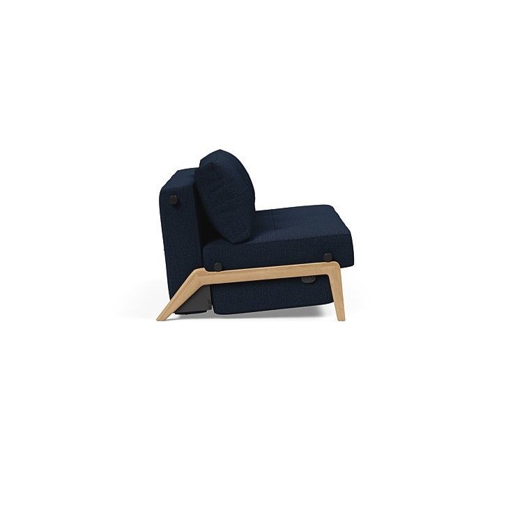 INNOVATION LIVING  Canapé design CUBED 02 WOOD convertible lit 200x140 cm tissu Mixed Dance Blue