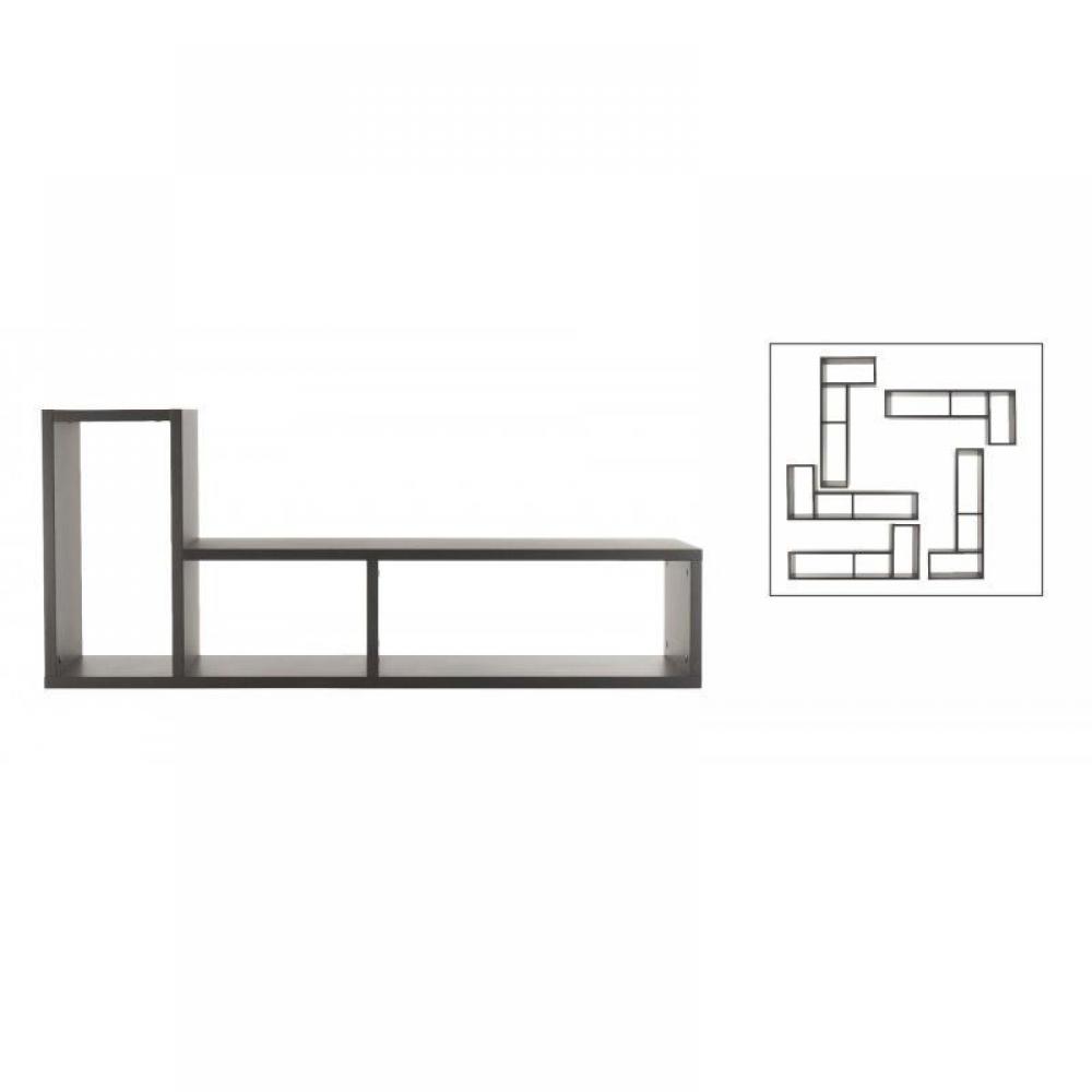 DOMINO étagère modulable wengé 3 casiers