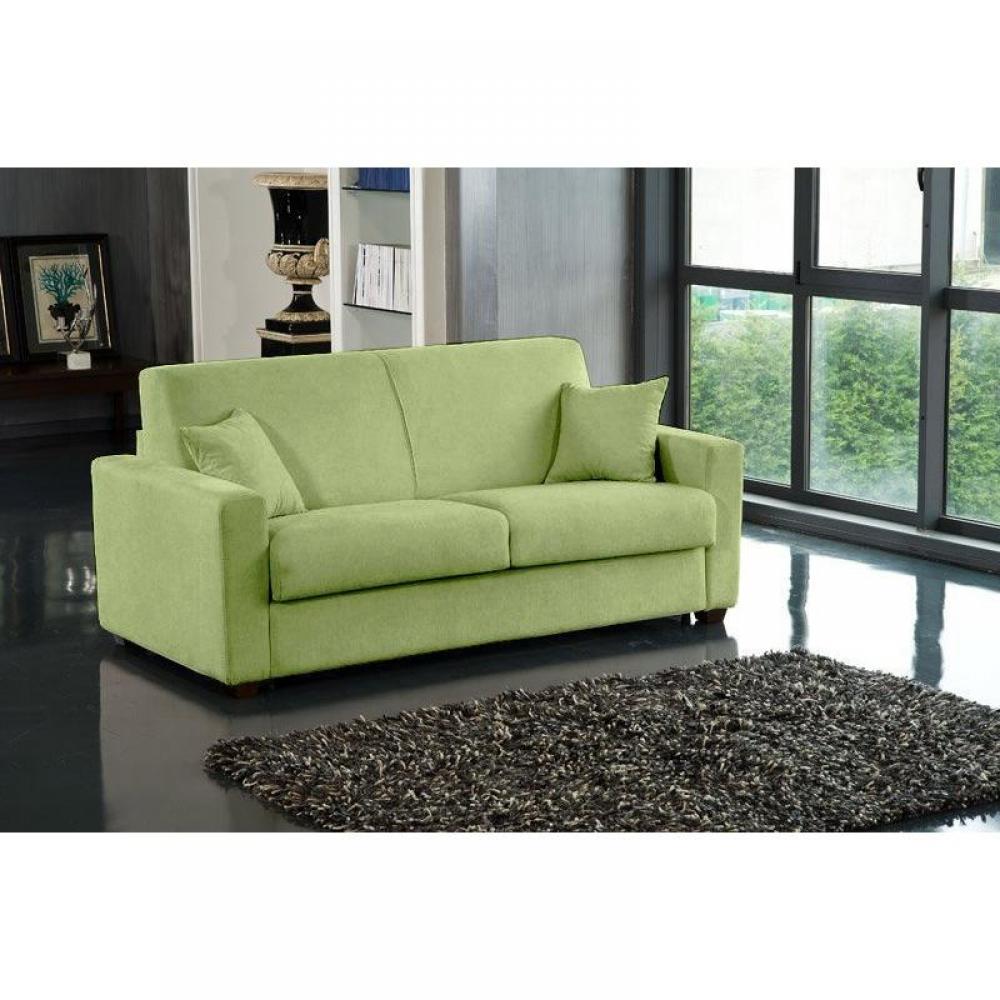 Canapé-Lit 2-3 Places DREAMER Convertible express 120*192*16  microfibre vert matelas 16 cm