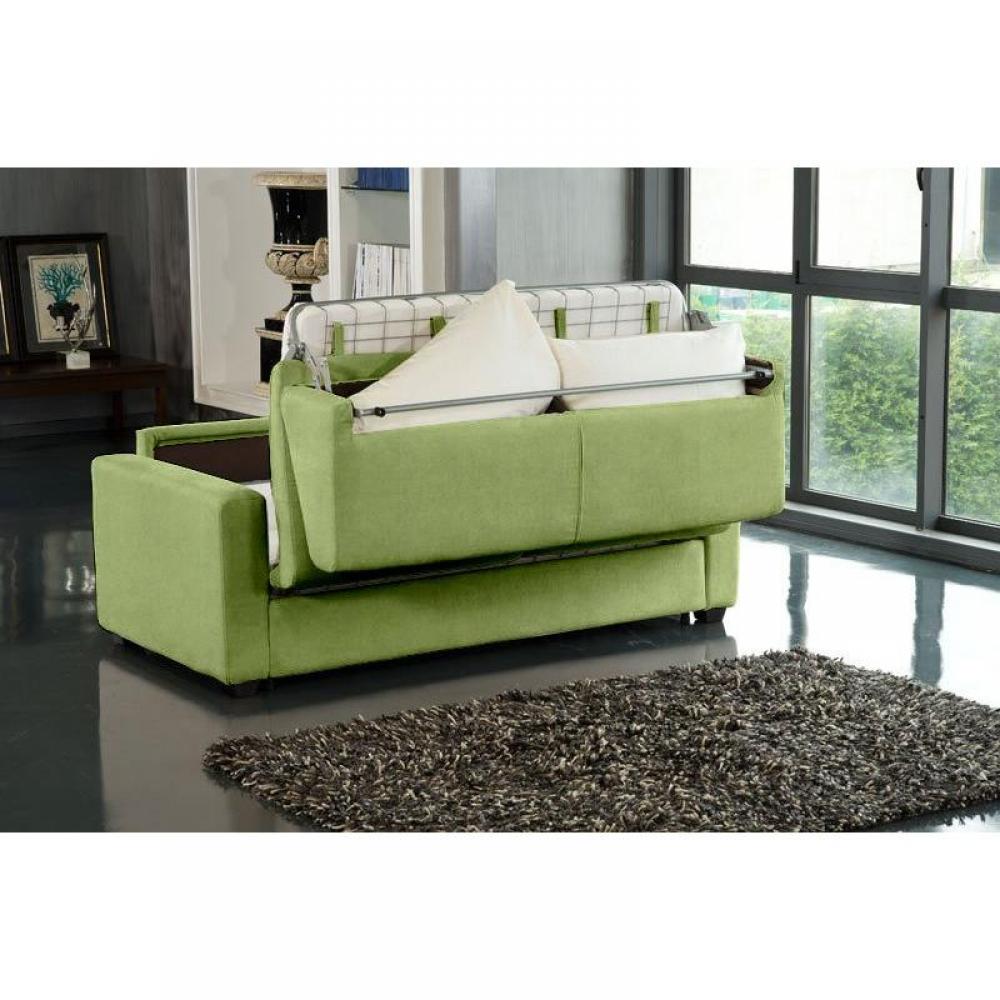 Canapé-Lit 2-3 Places DREAMER Convertible express 120*192*16  microfibre vert matelas 16 cm