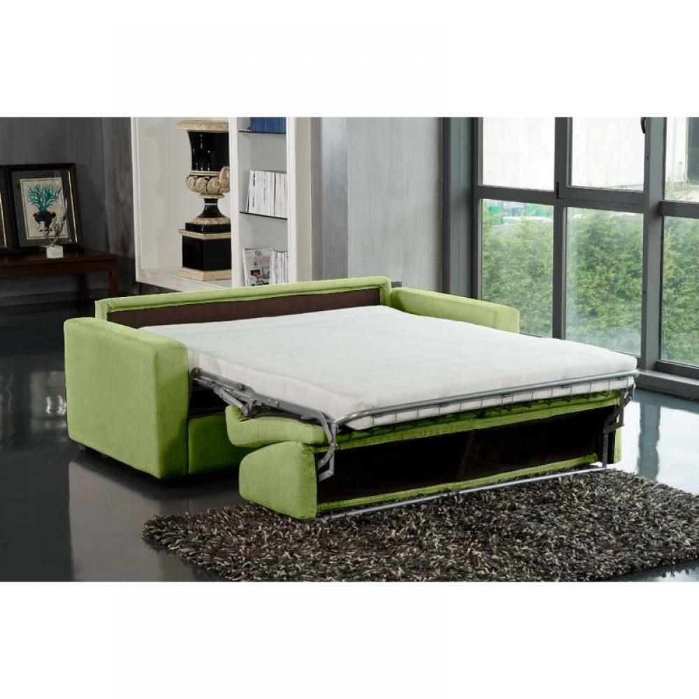 Canapé-Lit 2-3 Places DREAMER Convertible express 120*192*16  microfibre vert matelas 16 cm