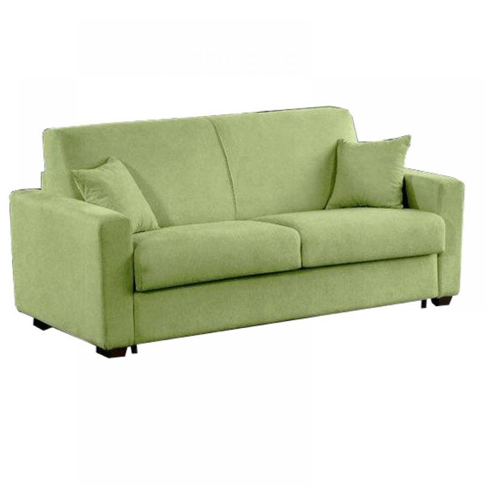 Canapé-Lit 2-3 Places DREAMER Convertible express 120*192*16  microfibre vert matelas 16 cm