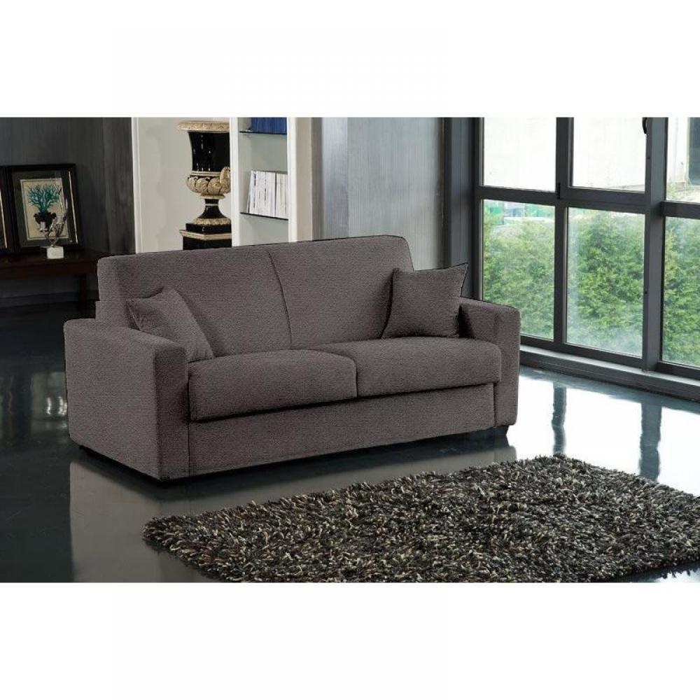 Canapé-Lit 2-3 Places DREAMER Convertible express 120*192*16  microfibre taupe matelas 16 cm
