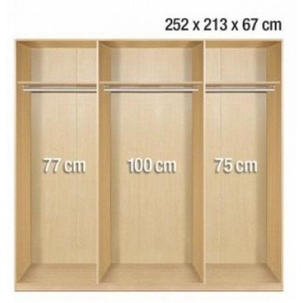 Dressing KICK 252cm MIROIR et Cadre NOIR avec Portes Coulissantes 