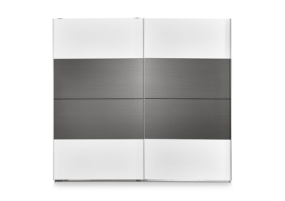 Armoire THALIA portes coulissantes 225 cm blanc / gris graphite