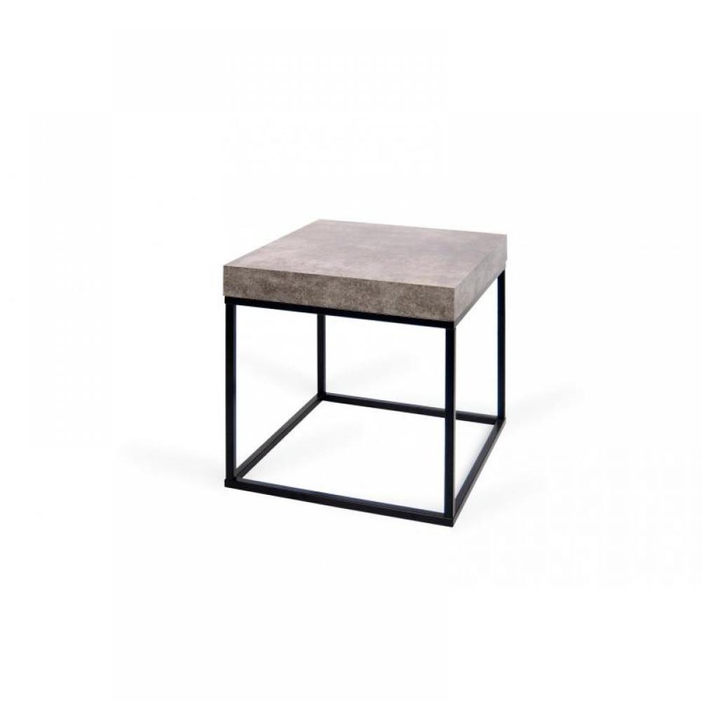 PETRA table basse guéridon aspect béton avec piétement métal
