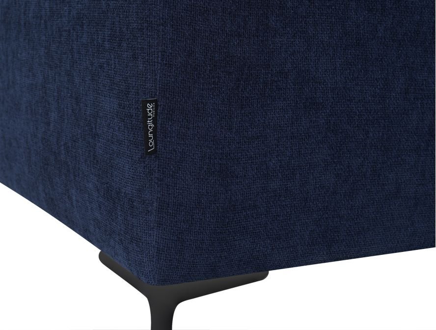 Ensemble canapé droit 3+2 places LANA tissu bleu pieds métal