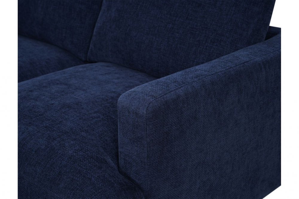 Ensemble canapé droit 3+2 places LANA tissu bleu pieds métal
