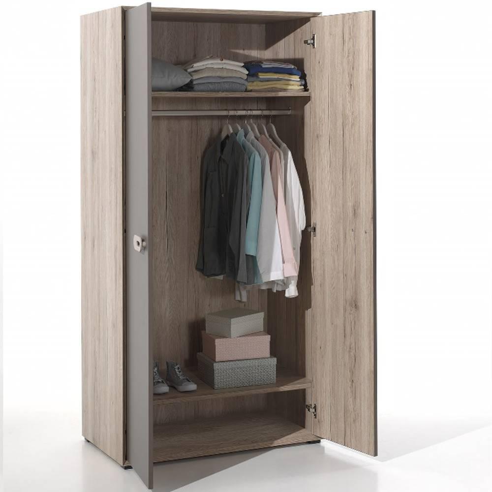 Ensemble chambre enfant AMAURY chêne/marron 4 éléments couchage 90 x 200cm