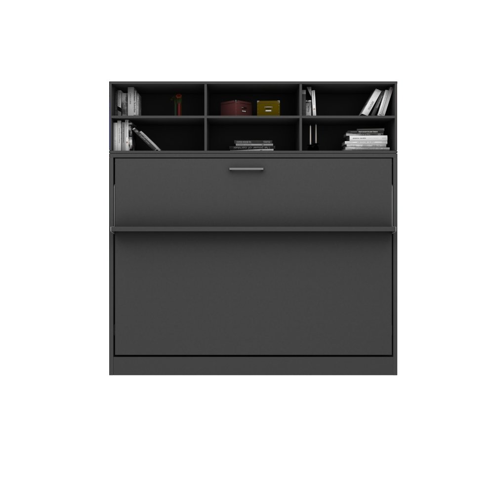 Lit escamotable horizontal avec surmeuble MULTIMO couchage 140x200cm anthracite