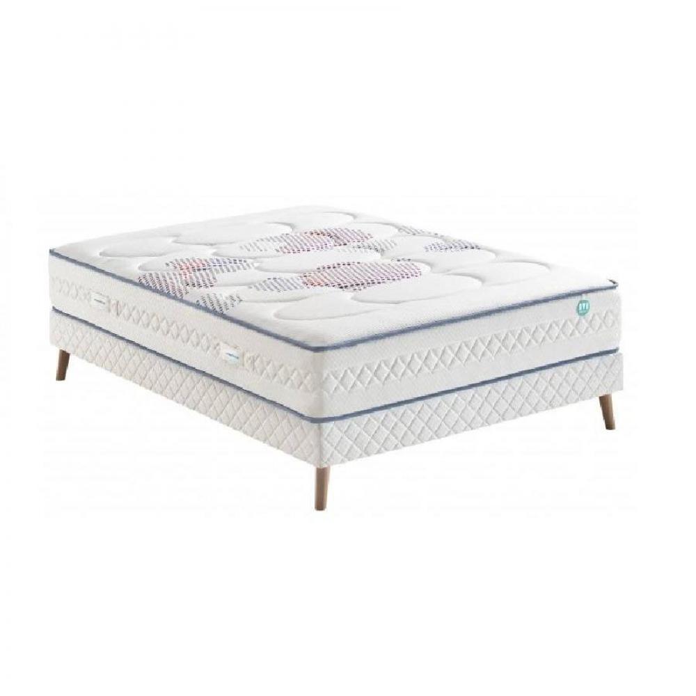Ensemble MERINOS double sommier ferme avec matelas ENERGETIK à ressorts ensachés couchage 2*80*200cm