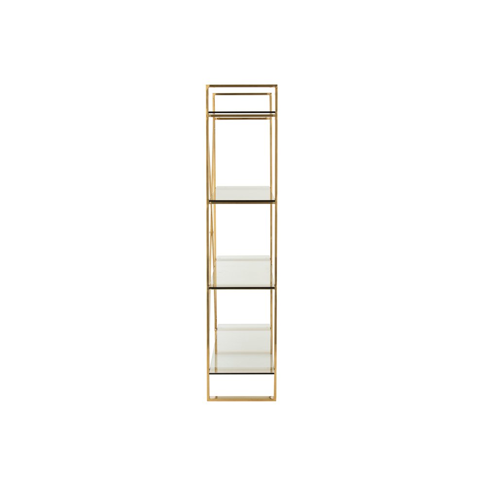 Etagère FELO 4 niveaux acier inoxydable doré / verre