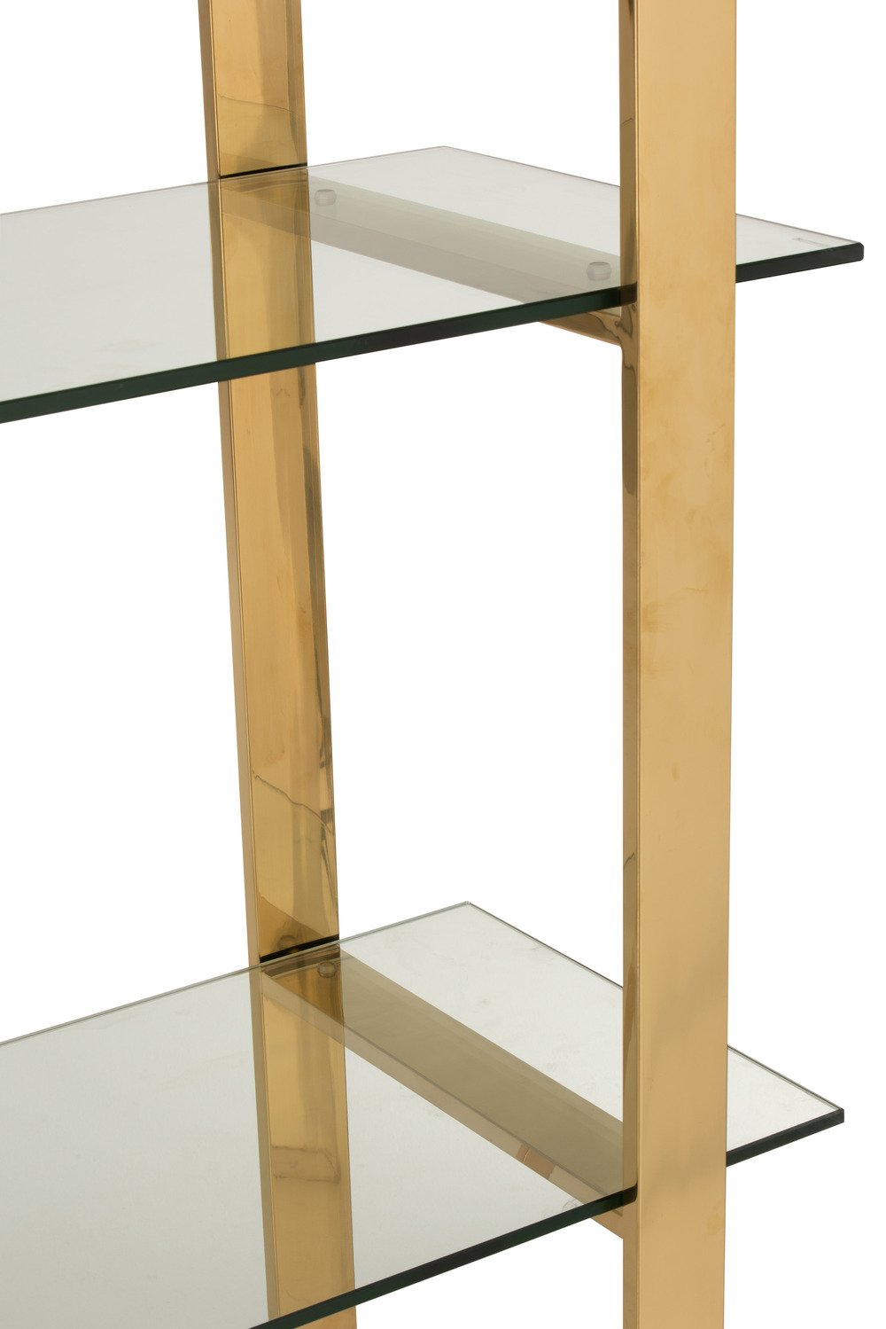 Etagère FELO 4 niveaux acier inoxydable doré / verre