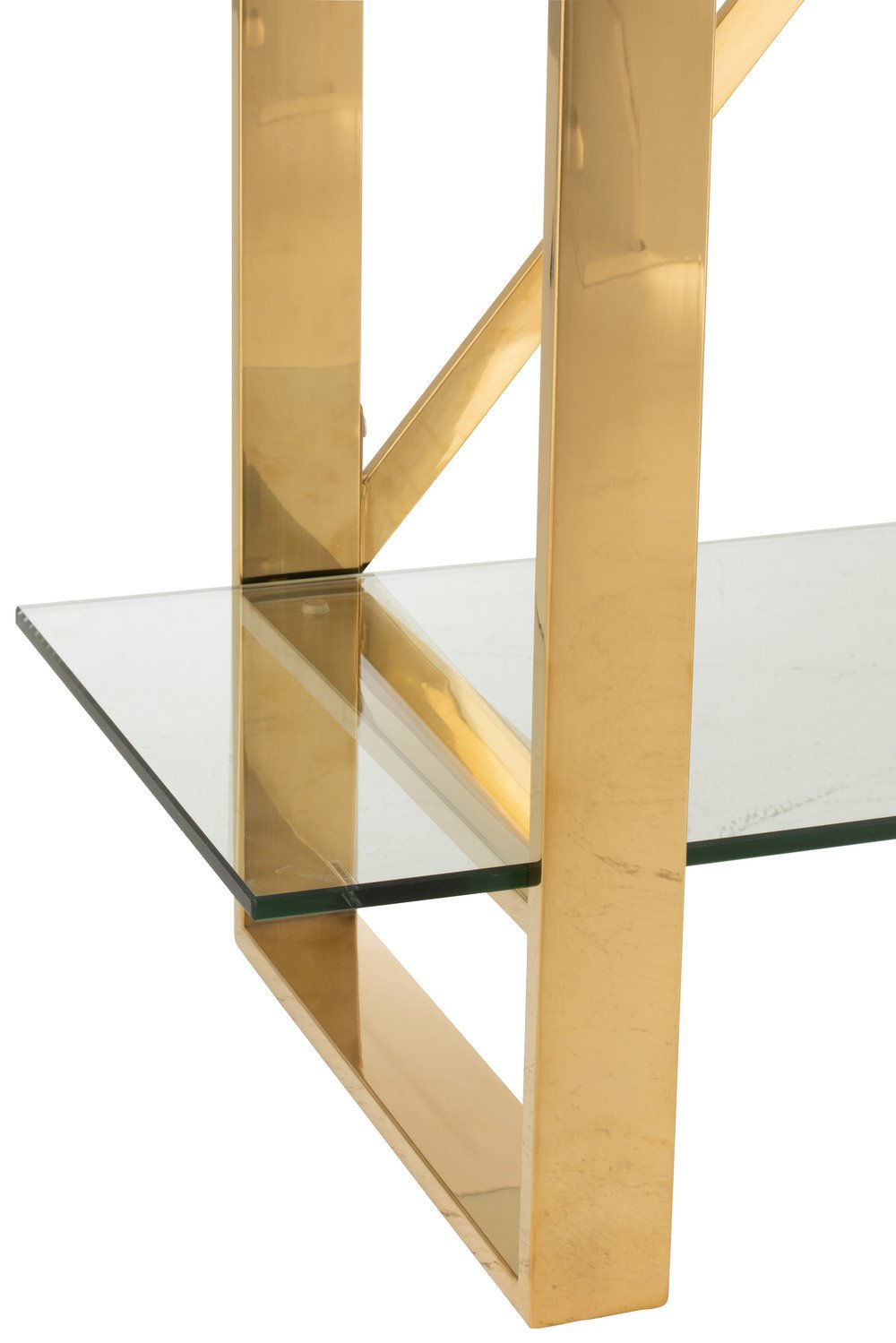 Etagère FELO 4 niveaux acier inoxydable doré / verre