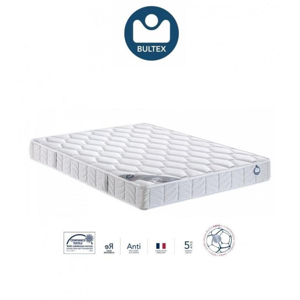 Canapé convertible EXPRESS PREMIUM 120 cm tissu enduit rouge sommier lattes matelas BULTEX