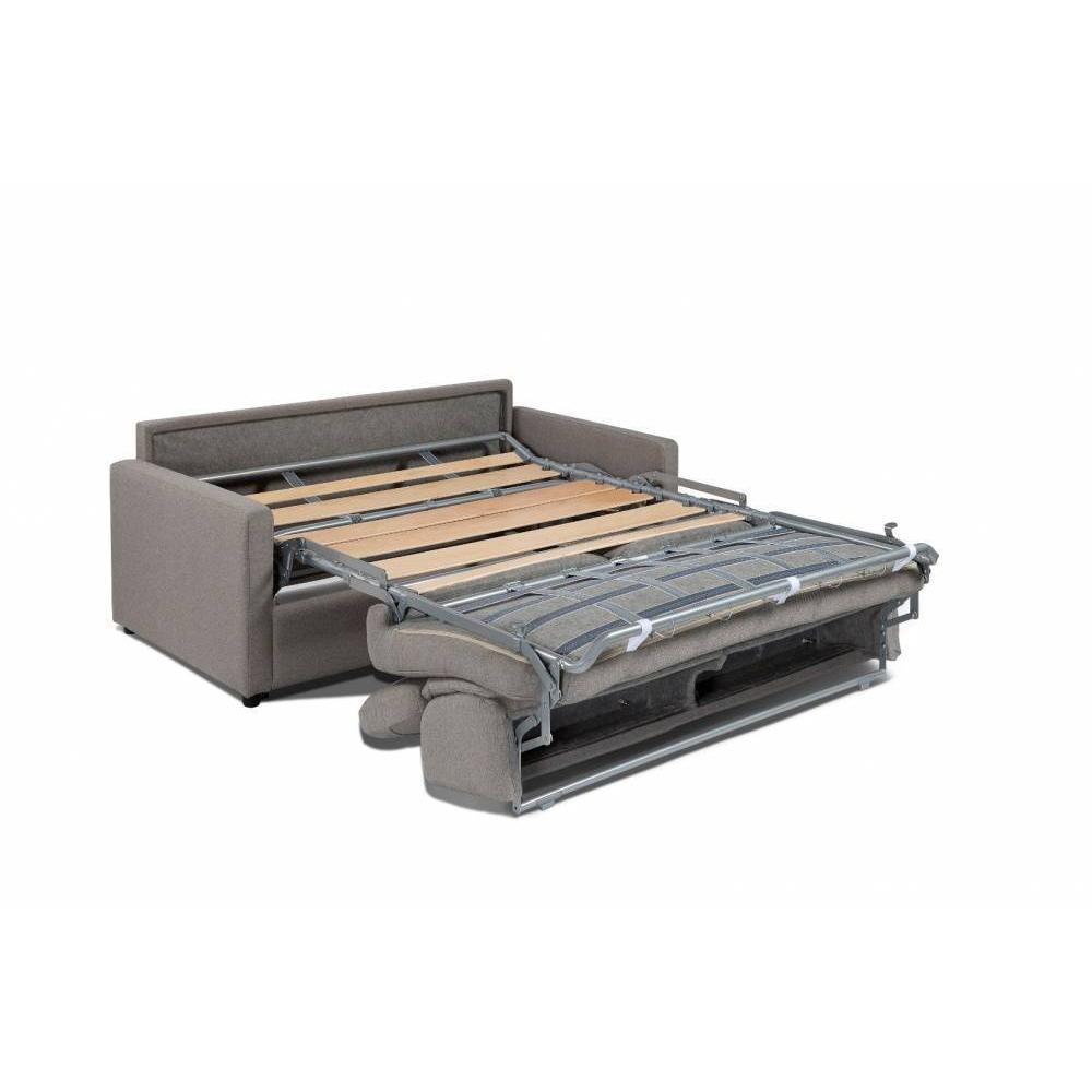 Canapé BELLE EPOQUE CanapExpress  lattes 160cm matelas mémory  22cm tête de lit intégrée  velours  orange