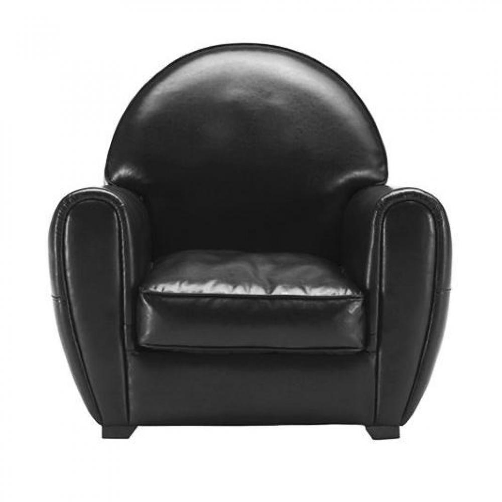 Fauteuil Design Club Intemporel En Cuir Bycast Noir 