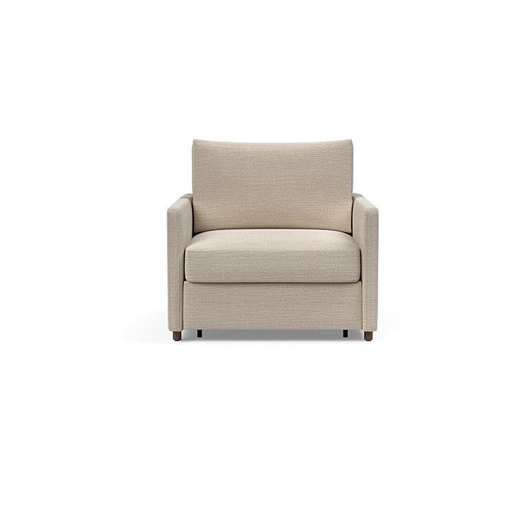 INNOVATION LIVING  Fauteuil NEAH SLIM convertible 80x195 tissu Blida Sand Grey