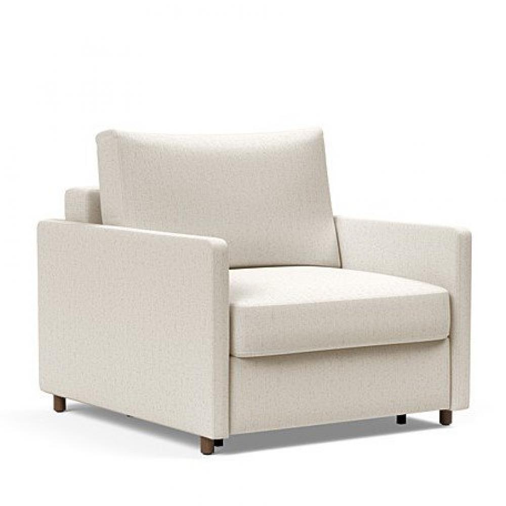 INNOVATION LIVING  Fauteuil NEAH SLIM convertible 80x195 tissu Bouclé Off White