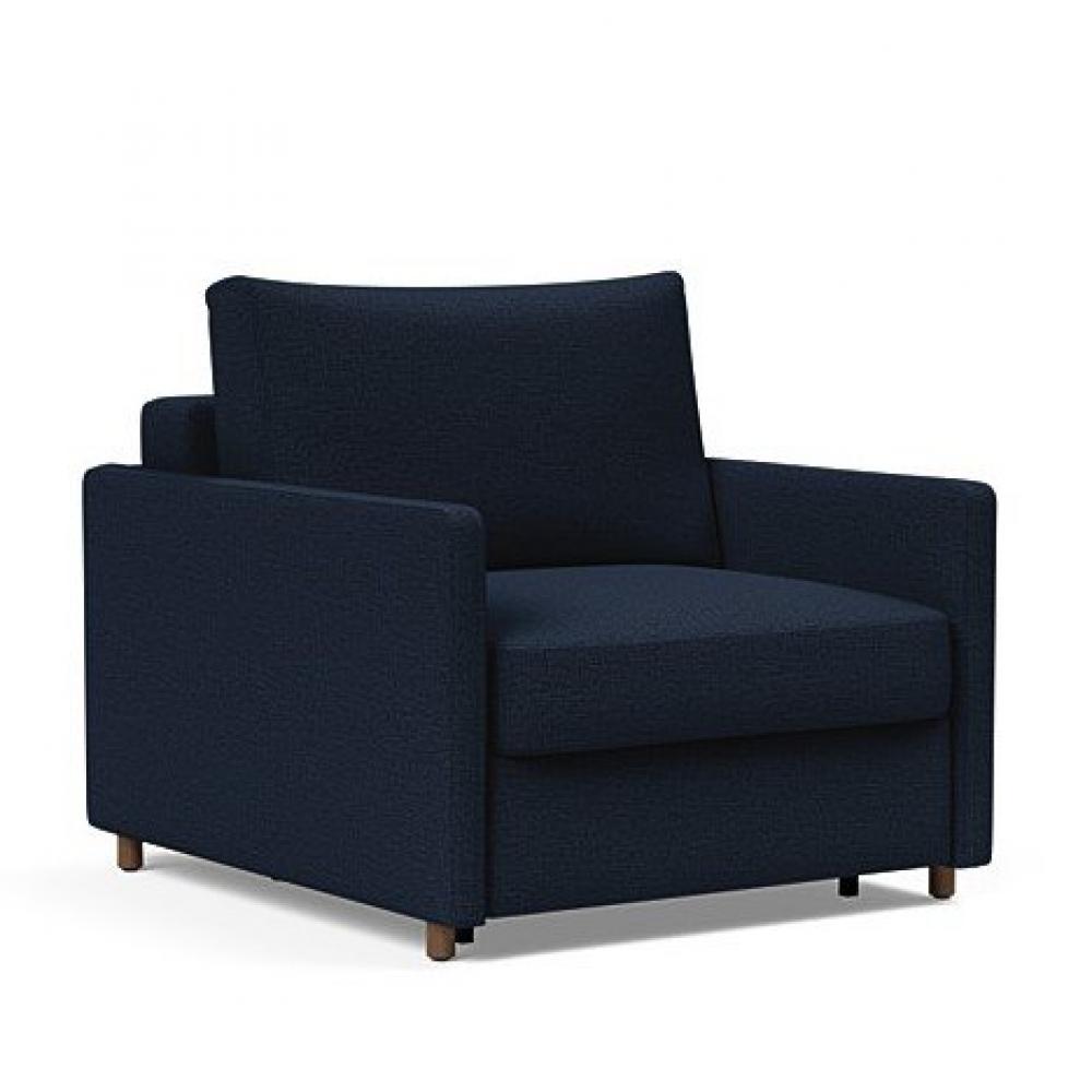 INNOVATION LIVING  Fauteuil NEAH SLIM convertible 80x195 tissu Mixed Dance Blue