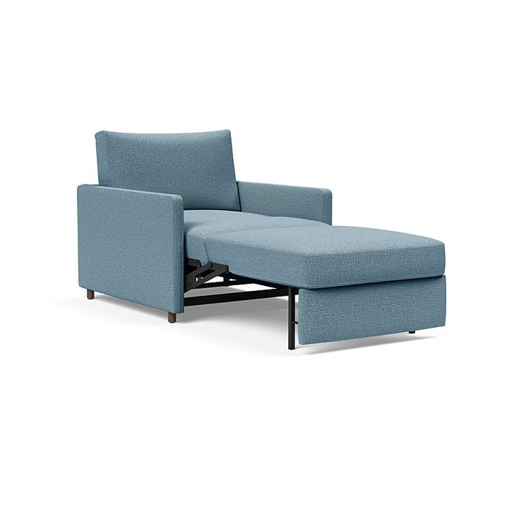 INNOVATION LIVING  Fauteuil NEAH SLIM convertible 80x195 tissu Mixed Dance Light Blue