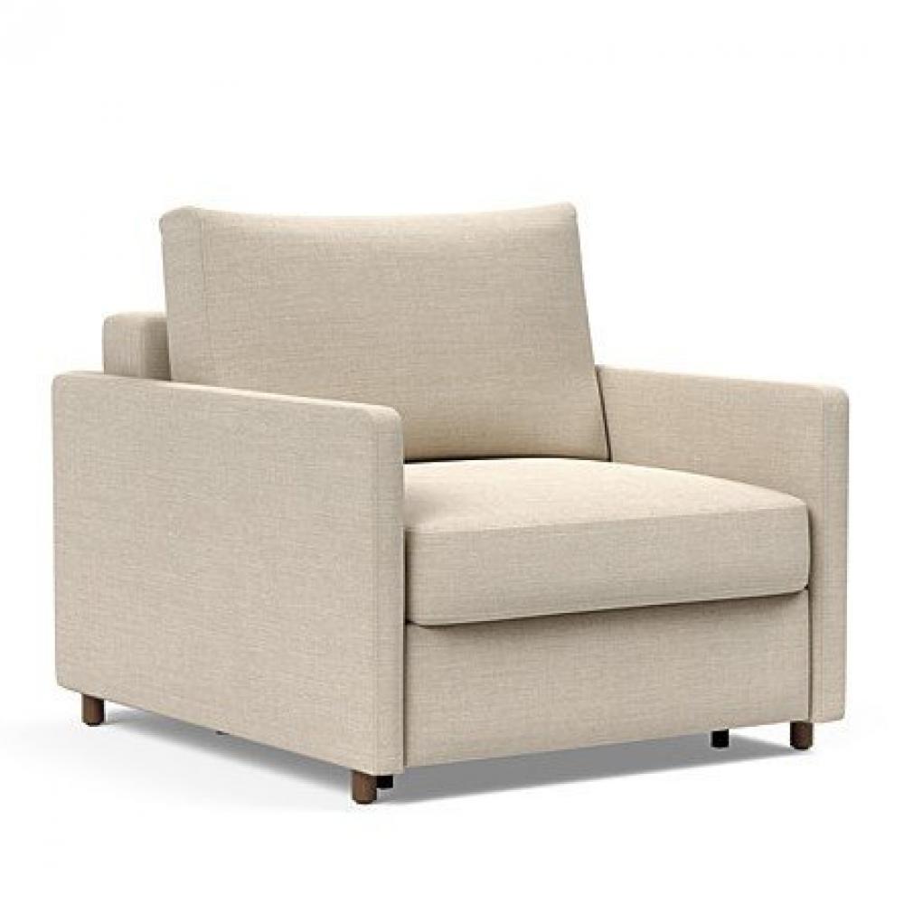 INNOVATION LIVING  Fauteuil NEAH SLIM convertible 80x195 tissu Phobos Latte