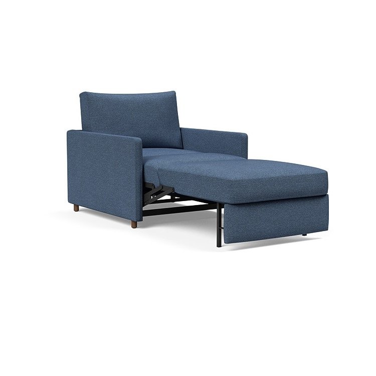 INNOVATION LIVING  Fauteuil NEAH SLIM convertible 80x195 tissu Weda Blue