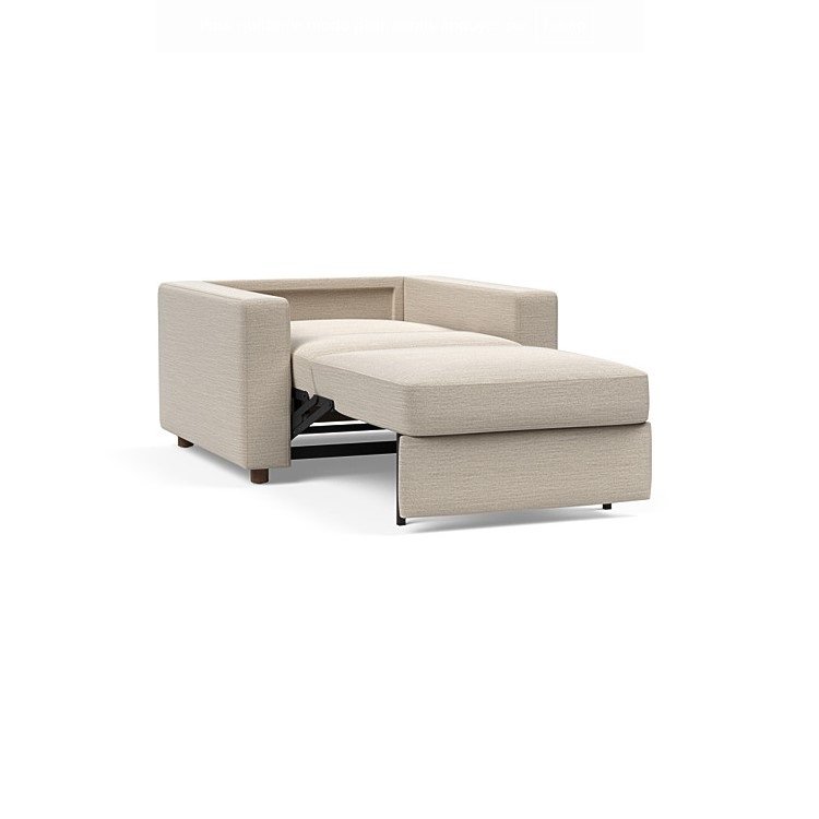 INNOVATION LIVING  Fauteuil NEAH STANDARD  convertible 80x195 tissu Blida Sand Grey
