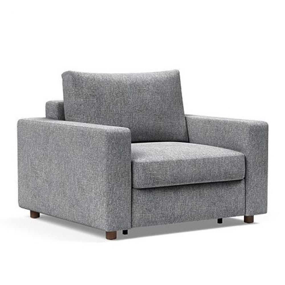 INNOVATION LIVING  Fauteuil NEAH STANDARD  convertible 80x195 tissu Twist Granite