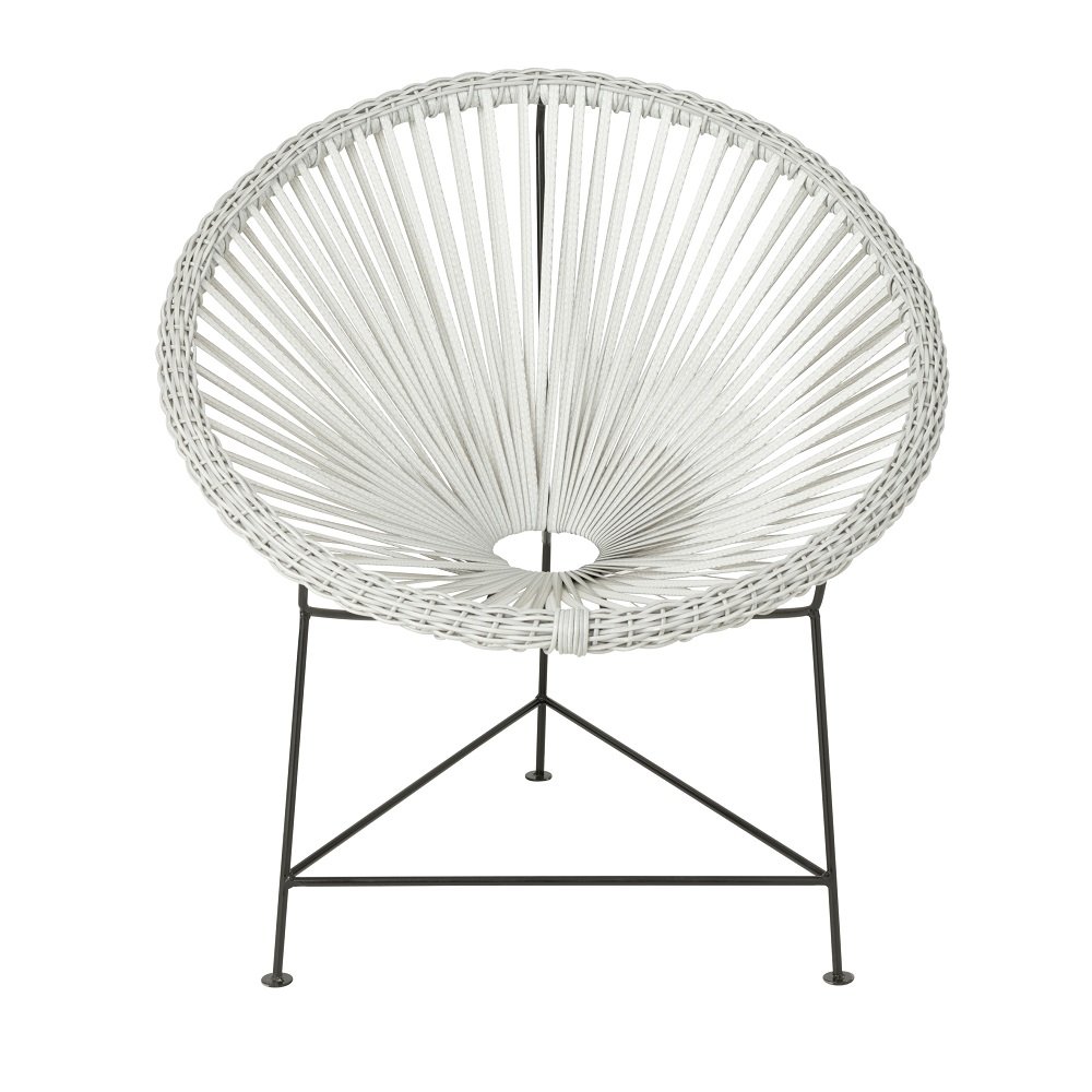 Fauteuil design AGAFI en rotin blanc