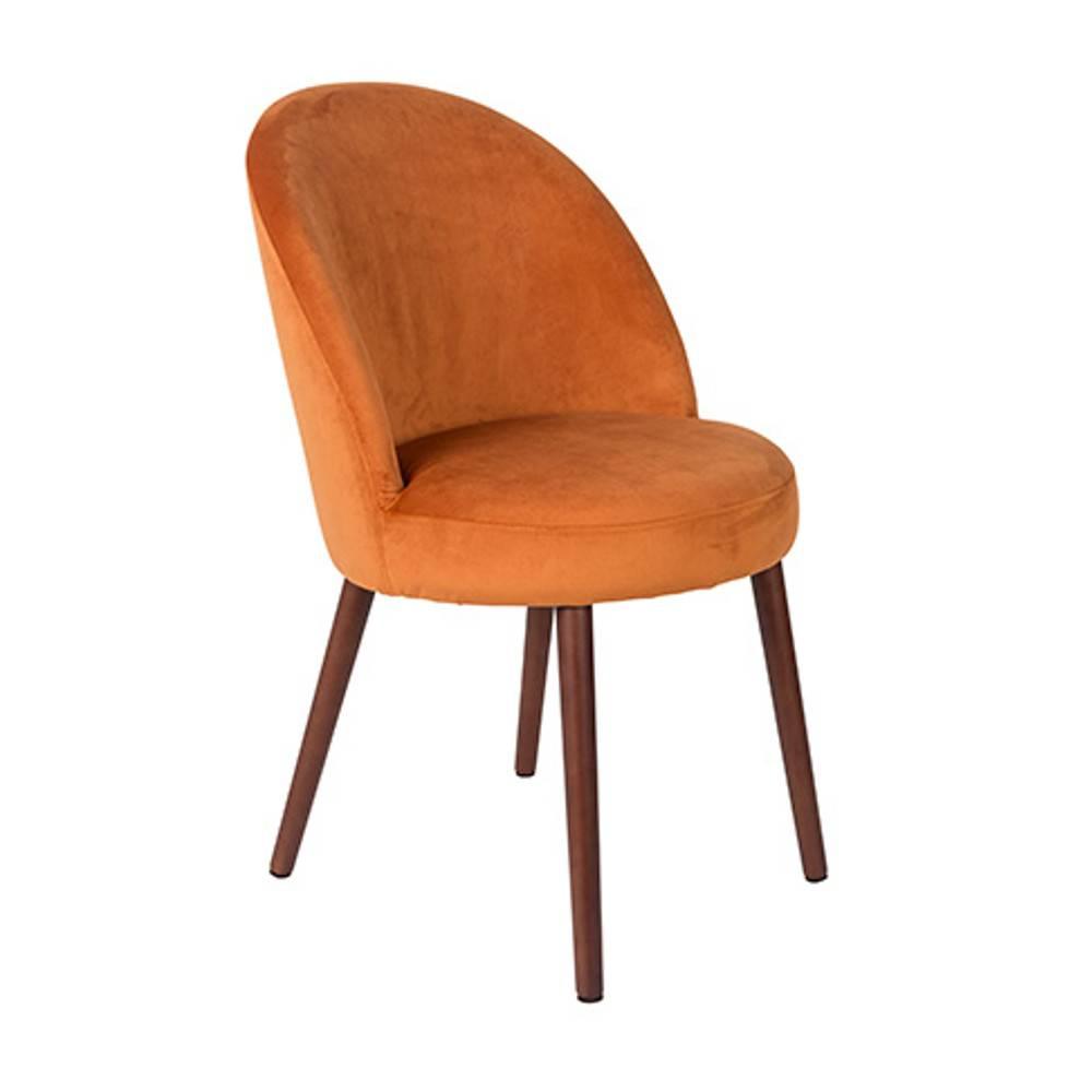 Fauteuil design scandinave BARBARA velours orange