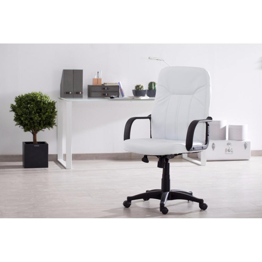 Fauteuil de bureau HERMES revêtement polyuréthane PUblanc