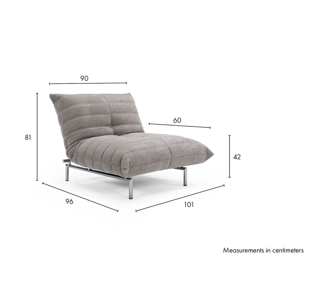 INNOVATION LIVING  Fauteuil MIKUNJO convertible lit 90x120 cm Tissu Esina Truffle