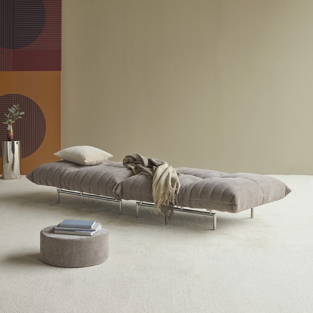 INNOVATION LIVING  Fauteuil MIKUNJO convertible lit 90x120 cm Tissu Esina Truffle