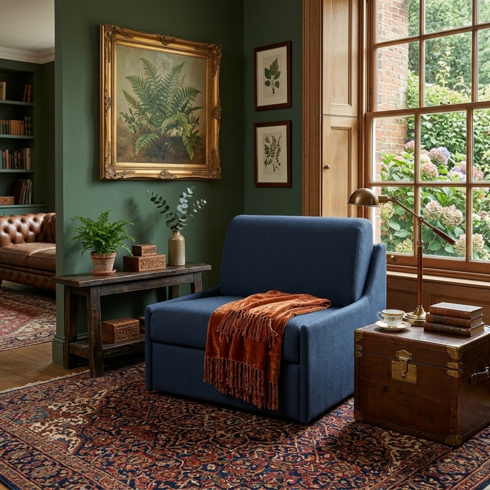 Fauteuil convertible lit RISTRETTO EXPRESS matelas 16 cm Twist bleu nuit