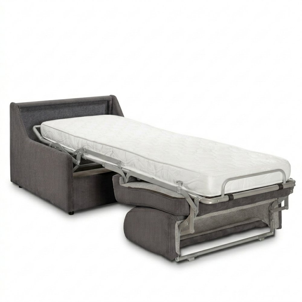 Fauteuil convertible lit RISTRETTO EXPRESS matelas 16cm velours côtelé zoom graphite
