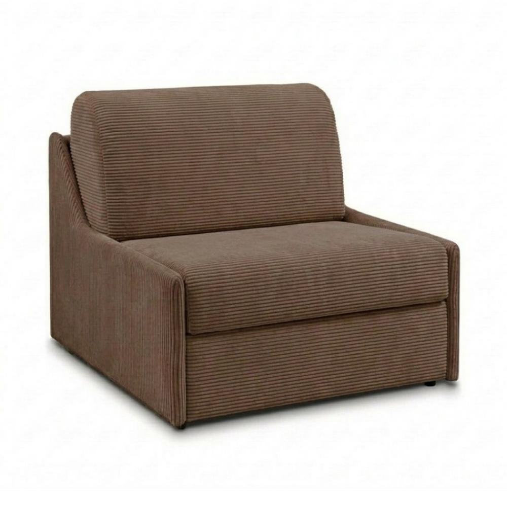 Fauteuil convertible lit RISTRETTO EXPRESS matelas 16cm velours côtelé zoom marron