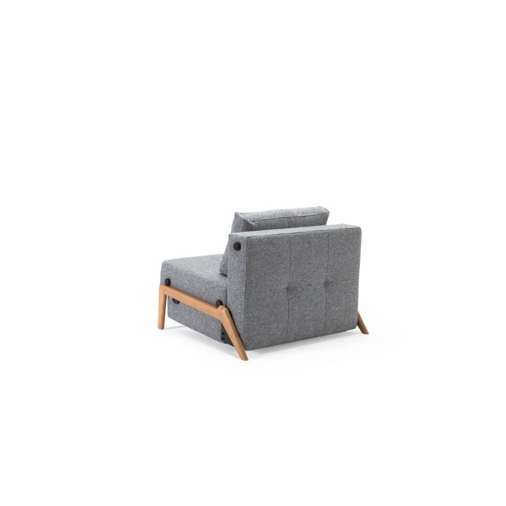 INNOVATION LIVING  Fauteuil design SOFABED CUBED 02 WOOD Twist Granite convertible lit 200*90 cm