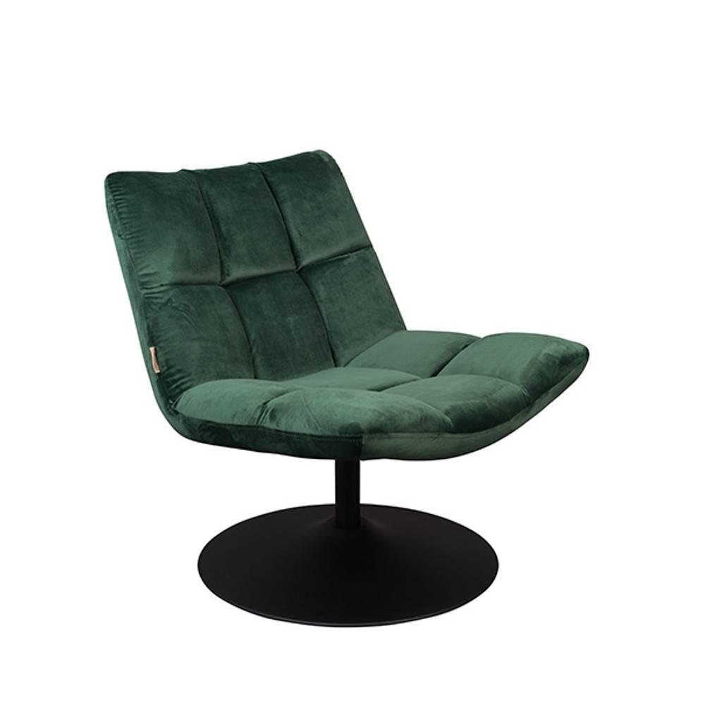 Fauteuil pivotant BAR LOUNGE de DutchBone velours VERT